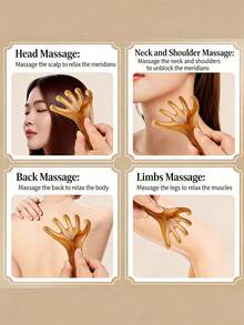 1 chiếc bàn chải massage da đầu hình ngón tay, làm bằng nhựa hổ phách, thiết kế 5 móng tròn, liệu pháp massage da đầu, thư giãn và giảm đau cơ, món quà ngày lễ hoàn hảo, dụng cụ gãi da đầu hình thuôn dài, bàn chải 5 móng, lược massage cạo Gua Sha. - Nhiều màu - Xem 10
