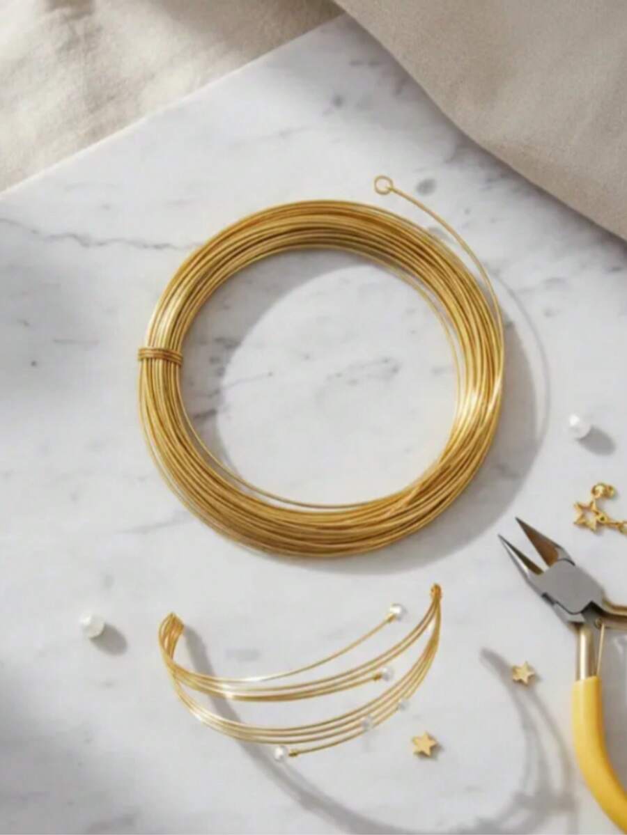 Alambre De Memoria Para Bisuteria y Pulseras paquete de 18 vueltas - Dorado - Ver 1