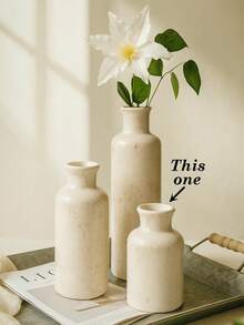 1pc Countryside Style Decorative Vase, Cream Color, Available In 3 Sizes, Suitable For Home Decor, Bedroom, Office & School Supplies, Storage, Wedding Decoration, Jewelry Storage, Party Decoration, Perfect Gift Choice - Multicolor - View 10