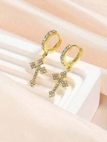 2 piezas Rakol y pendientes colgantes de estilo punk decorados - Oro - Ver 5