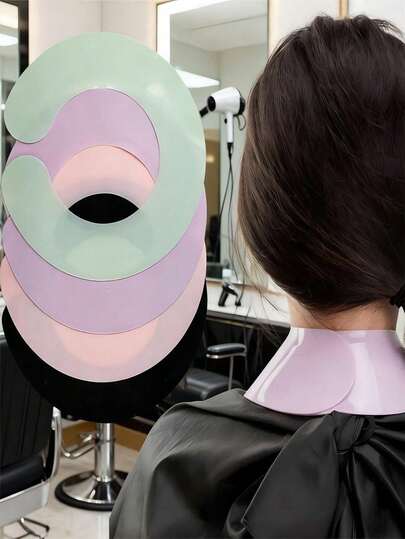 Silicone Neck Protector Cloth, Hairdressing Scarf, Hair Coloring Cape, Anti-Breakage Silicone Pad Suitable For Hair Salons, Waterproof For Haircut, Dyeing And Care Capes, Suitable For All (Pink, Green, Purple, Black)