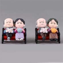 Miniature Desk Ornaments Old Couple Statue For Wedding Party Cake Topper Gardening Landscape Decor - 2pcs - Xem 5