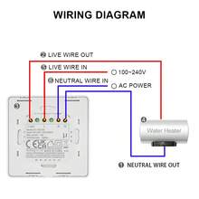 符合欧盟标准的 40A ZigBee 智能热水器开关，兼容 Alexa/Smart Life/Tuya，支持 APP 远程控制、语音控制和定时控制，带背光触摸屏，分体式快速安装，阻燃 PC+ABS 材质，需搭配网关使用。 - 彩色 - 查看 12