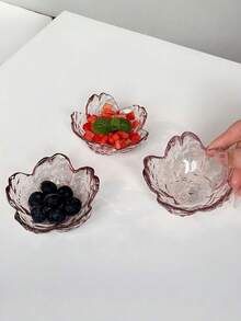 1 cái/2 cái/4 cái/6 cái đĩa thủy tinh Nhật Bản họa tiết băng giá hình hoa anh đào, đĩa đựng nước chấm, đĩa chấm lẩu, đĩa đựng nước sốt cà chua salad. - Nhiều màu - Xem 5