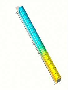 Regla de gradiente de 15 cm/5,91 pulgadas - Escala multicolor transparente (rosa, amarillo, verde, azul, morado) para geometría, dibujo, oficina y estudio - Superficie lisa y duradera, herramienta de medición precisa, herramienta de dibujo geométrico, diseño vívido, material transparente conveniente (la uniformidad de la distribución del color del producto se distribuye al azar) - Multicolor - Ver 3
