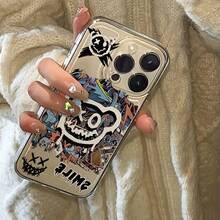 Cool Bear Graffiti Transparent Phone Case, Shockproof Protective Cover For IPhone, Popular Design - Clear - View 3