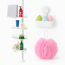Estante Organizador de Esquina para Baño - Repisas de Acero Inoxidable 4 Niveles - Organizador de Baño Ajustable - Muebles para Baño Regadera - Sin acabado - Ver 1