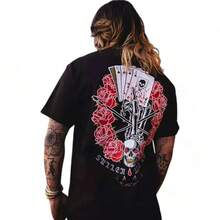 Cotton Men's Sullen Art Co Death Dealer Black Skulls Tattoo Biker Tee-Shirt S-4XL - 黑色 - 查看 3
