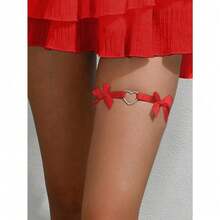 Women's Sexy Minimalist Bow Garter Belt, Gothic Style Lingerie Thigh Adjustable Garter Suspender Belt, Suitable For Halloween, Valentine's Day - Màu đỏ - Xem 11
