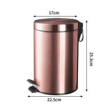 3L/5L Papelera de baño, cierre silencioso, papelera de reciclaje accionada por pedal con cubo interior extraíble, adecuada para cocina, sala de estar, oficina - A - Ver 8