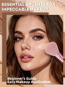 42件套化妆工具套装，包括：25支化妆刷套装+2个化妆海绵+2个迷你化妆海绵+2个三角粉扑+8个迷你气垫粉扑+2个圆形粉扑+1个化妆刷清洁工具 - 粉色 - 查看 10