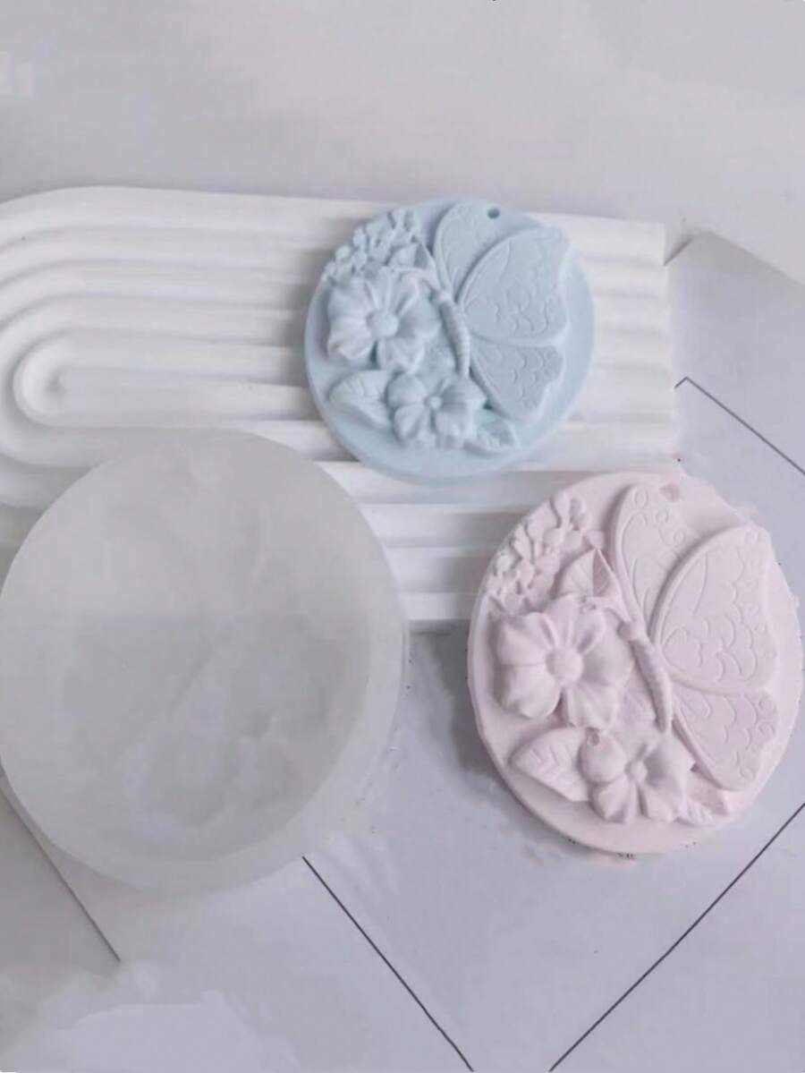 菊花、蝴蝶、心形、樱花硅胶模具吊坠，香薰石膏模具吊坠 - A-白色 - 查看 1