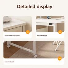 Bàn gấp, bàn gấp nhỏ gọn, phù hợp với không gian nhỏ, bàn máy tính tiết kiệm diện tích, thích hợp cho văn phòng tại nhà, dễ dàng lắp ráp. - trắng - Xem 7