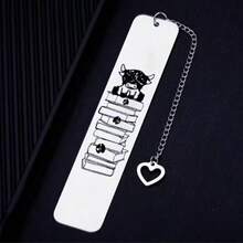 1个可爱高地牛图案不锈钢心形书签，送给老师和爱书人的完美礼物 - 牛書籤 - 查看 4