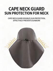 1pc Outdoor UV Protection Bucket Hat, Adjustable Drawstring, Breathable Mesh, Camping Fishing Sun Hat With Neck Flap, Wide Brim Sun Protection, Breathable Mesh - Multicolor - View 9