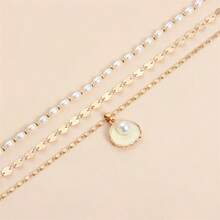 1 pieza Collar de estilo océano de verano con concha y perla falsa, adecuado para el uso en la playa y viajes de mujeres - Multicolor - Ver 2