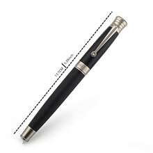Luxury Black Silver Fountain Pen | Textured Metal Body Business Pen | Premium Gift For Office & Signature - Bent (Curved) 1.0mm - View 4