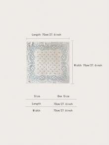 1 Stück Boho Paisley Muster Seidentuch, Größe 70cm x 70cm, modisches Design, geeignet für den täglichen Gebrauch - S20597-Weiß/Blau - Übersicht 2