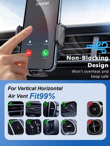 Car Phone Mount – Universal Dashboard & Air Vent Holder With One-Touch Release, 360° Rotation For IPhone, Android, GPS Navigation (4.7"–7")Car Suction Cup Phone Holder, Vent Clip-On Phone Holder - Phone Stand - View 8