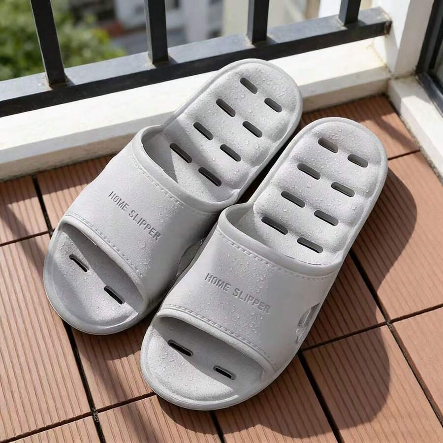 Japanese Style Leak-Proof Slippers, Unisex Bathroom Shower Sandals, Anti-Slip Quick-Drying Non-Odor Slides