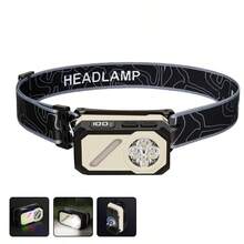 Linterna frontal brillante con clip, faro con sensor de múltiples fuentes de luz, recargable con pantalla, multifunción - lámpara de cabeza - Ver 10