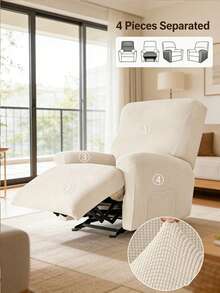 单人沙发套，防滑沙发保护套，家具罩，适用于卧室、办公室、客厅家居装饰 - 彩色 - 查看 2