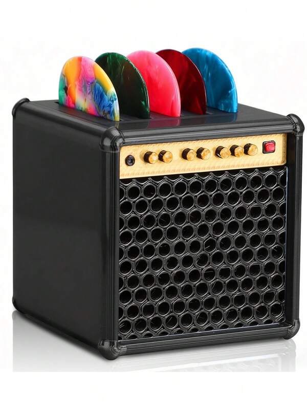1pc 3D Printed Vintage Amplifier Shaped Guitar Pick Holder, Portable Guitar Pick Storage Box, Desktop Organizer For Guitar Picks, Suitable For Guitar Enthusiasts And Music Lovers, Gift (Picks Not Included)