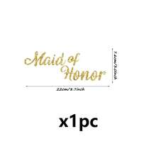 1pc Gold Bride Heat Transfer Sticker, Bridesmaid Heat Press Letter Decal, Vinyl Lettering Sticker For T-Shirt, Wedding Bag, Apparel, Party, Gold Glitter Letters - Multicolor - View 9