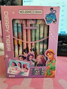 12/24/36/48 Pcs Vibrant K-POP Girl Group Themed Erasable Gel Pens, Durable Student Office Writing Pens - Multicolor - View 6