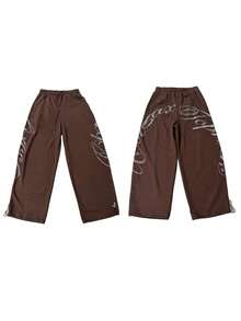 Quần nỉ đính đá lấp lánh, phong cách retro Mỹ, dáng rộng thoải mái, thích hợp cho khiêu vũ jazz, thích hợp mặc thường ngày. - màu nâu - Xem 3