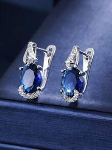 1 Pair Luxury Oval Stone Earrings, Minimalist Fashion Party & Daily Wear Jewelry Design - Earring - View 17