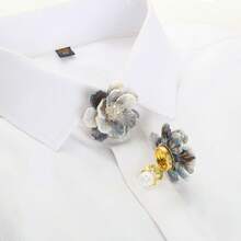 1 peça de decoração para botão de camisa, abotoaduras fofas em acrílico com efeito degradê em formato de flor, acessório de moda para roupas, prendedor de gola de camisa, decoração de botão sem costura, decoração para vestido de praia feminino - Flores - Ver 1
