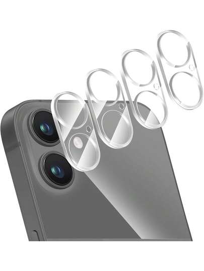Bộ 4 miếng dán bảo vệ ống kính camera bằng kính cường lực trong suốt, tương thích với iPhone 17 AIR/11 PRO/11 PRO MAX/12 MINI/12/12 PRO/12 PRO MAX/13 MINI/13/13 PRO/13 PRO MAX/14/14 PLUS/14 PRO/14 PRO MAX/15/15 PLUS/16 PLUS/15 PRO/15 PRO MAX/16/16/16 PRO/16 PRO MAX/17/17 PRO MAX/ Vỏ bảo vệ thân thiện với 17 AIR/11 PRO/11 PRO MAX/12 MINI/12 PRO/12 PRO MAX ...