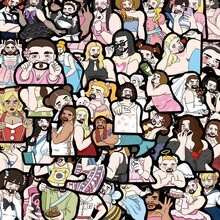 50 Personalized Funny Hot Girl Hot Eyes Cartoon Graffiti Stickers Decorative Material Hand Ledger Guitar Waterproof Stickers - View 1