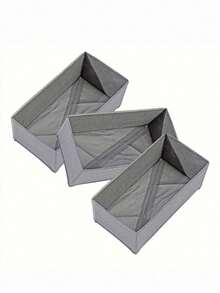1/2/4pcs Non-Woven Fabric Drawer Organizer Boxes, Breathable & Foldable, Underwear & Socks Storage - Grey - View 8