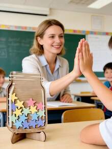 1个星形奖励罐，酷炫教学奖励罐，教室星形贴纸，公告栏家庭教室星形奖励定期训练表，办公及学校用品 > 学校及教育用品 > 教学用品 > 教学工具 - 獎勵罐 - 查看 2