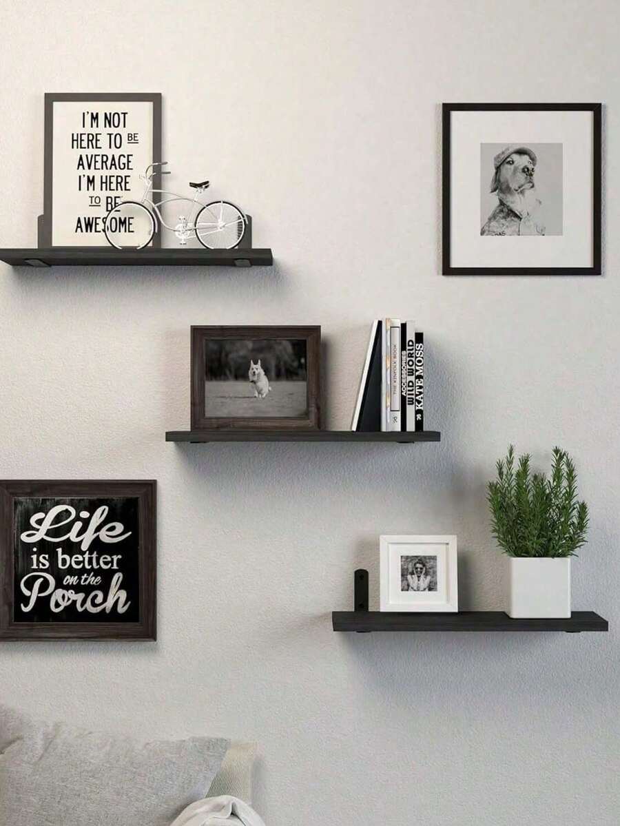 Hanging Storage Rack, Retro Wooden Wall Mounted Shelves, Suitable For Bathroom, Bedroom, Living Room And Plant Placement