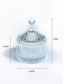 Large Capacity Manicure Crystal Glass Storage Box, Manicure Brush Cleaning Cup With Lid, Exquisite Glass Gift Box, Manicure Accessories Jewelry Decorative Items Storage Jar, Transparent Jewelry Display Box - Clear - View 13