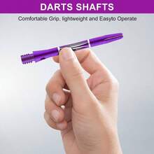 24/18Pcs Dart Flights And Stems Sets Durable Metal Stems, Colourful Dart Flights And Stems Combination, Aluminium 2BA Threaded Dart Fittings Multi - Size Set - Purple - View 5