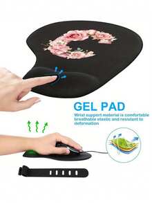 1 Almohadilla para la muñeca ergonómica de EVA con patrón de letra de flor rosa, disponible en opciones de A-Z, Alfombrilla de ratón antideslizante de esponja de memoria, hecha de material EVA de alta calidad, cómoda, suave, transpirable, duradera y elástica, Almohadilla de soporte para escritorio, esencial para el verano, adecuada para computadoras de oficina, portátiles, etc., adecuada para trabajadores de oficina, fiestas de estudiantes, jugadores, y también una buena opción para decoración de oficina y regalos del Día de San Valentín. - Ver 4