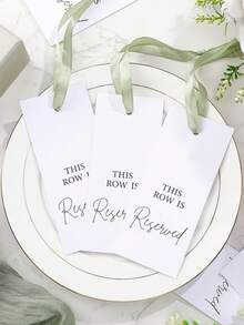 12pcs Elegant Wedding Seat & Row Number Signs With Ribbon, B2, C3 Labels For Ceremony Seating, Portable Paper Seat Map, Suitable For Wedding, Event, Party, With Numbering - Multicolor - View 6