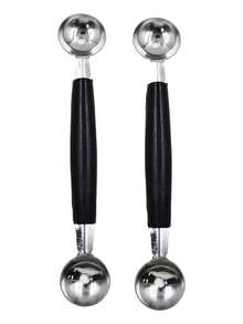 2pcs Stainless Steel Double-Headed Fruit Spoon, Melon Baller, Ice Cream Scoop, Watermelon Scoop, Fruit Ball Maker - Multicolor - View 11