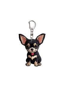 Móc khóa acrylic hình chó Chihuahua đen trắng dễ thương - Giúp tránh mất chìa khóa - Mặt dây chuyền hình động vật hoạt hình với khóa càng cua, phụ kiện ba lô thời trang và lựa chọn quà tặng, đồ trang trí hình chó, móc khóa hình chó, làm từ chất liệu PVC, in hai mặt, hình ảnh rõ nét, màu sắc sống động, khóa càng cua. - Nhiều màu - Xem 17