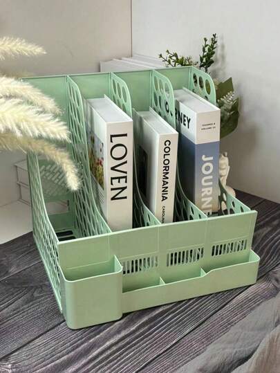 1个四层A4文件收纳架，带文具架 | 热销产品 | 多功能桌面文件架，适用于办公室/家庭 | 垂直收纳系统，节省空间 | 提升工作效率的必备品，适用于节假日、感恩节、圣诞节、风格办公室装饰、新年整理、春季大扫除、报税季、阵亡将士纪念日、家庭办公室等场合。