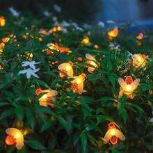 Solar Powered LED String Lights, 8 Modes Waterproof Outdoor Fairy Lights For Garden Patio Party Holiday Decor Warm White & Multi Color - Solar-powered Little Bee - View 7