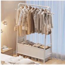 Perchero Vertical Multifuncional – Perchas de Pie para Dormitorio, Recibidor u Hogar |   Diseño Simple y Práctico - Blanco - Ver 5