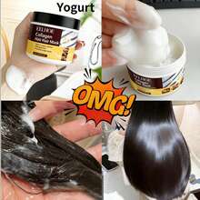 Combo Pack Hair Care Set – 2 Bottles Hair Mask & Hair Oil, Deep Repair For Frizzy & Damaged Hair, Intensive Moisturizing Conditioner For All Hair Types, Smooth & Glossy Finish,For Permed & Dyed Hair, Travel Essentials, Holiday & Christmas Gift - Màu vàng - Xem 2