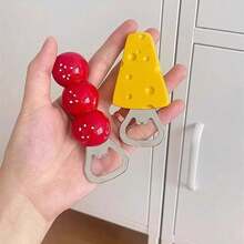 1pcs Cute Beer Opener Kawaii Candied Haws Cheese Refrigerator Magnets Home Decor Kitchen Gadgets Cute Bottle Opener Key Chain - 查看 1