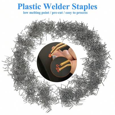 500pcs/1000pcs Reliable Quality Welder Staples, Bumper Welding Wire, Hot Staples For Plastic Welding With Storage Box, 0.6mm Welding Kit For Car Bumper, Dashboard, Lamp Holder, And Daily Plastic Repairs