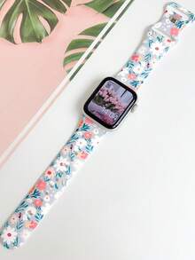 1条夏季印花硅胶表带，兼容 38mm、40mm、41mm、42mm、44mm、45mm、49mm（S10 42mm、S10 46mm），时尚柔软硅胶运动表带，适用于 Ultra 2、S10、SE、9、8、7、SE、6、5、4、3、2、1，适合搭配各种服饰，日常佩戴，度假休闲皆宜。 - 彩色 - 查看 3